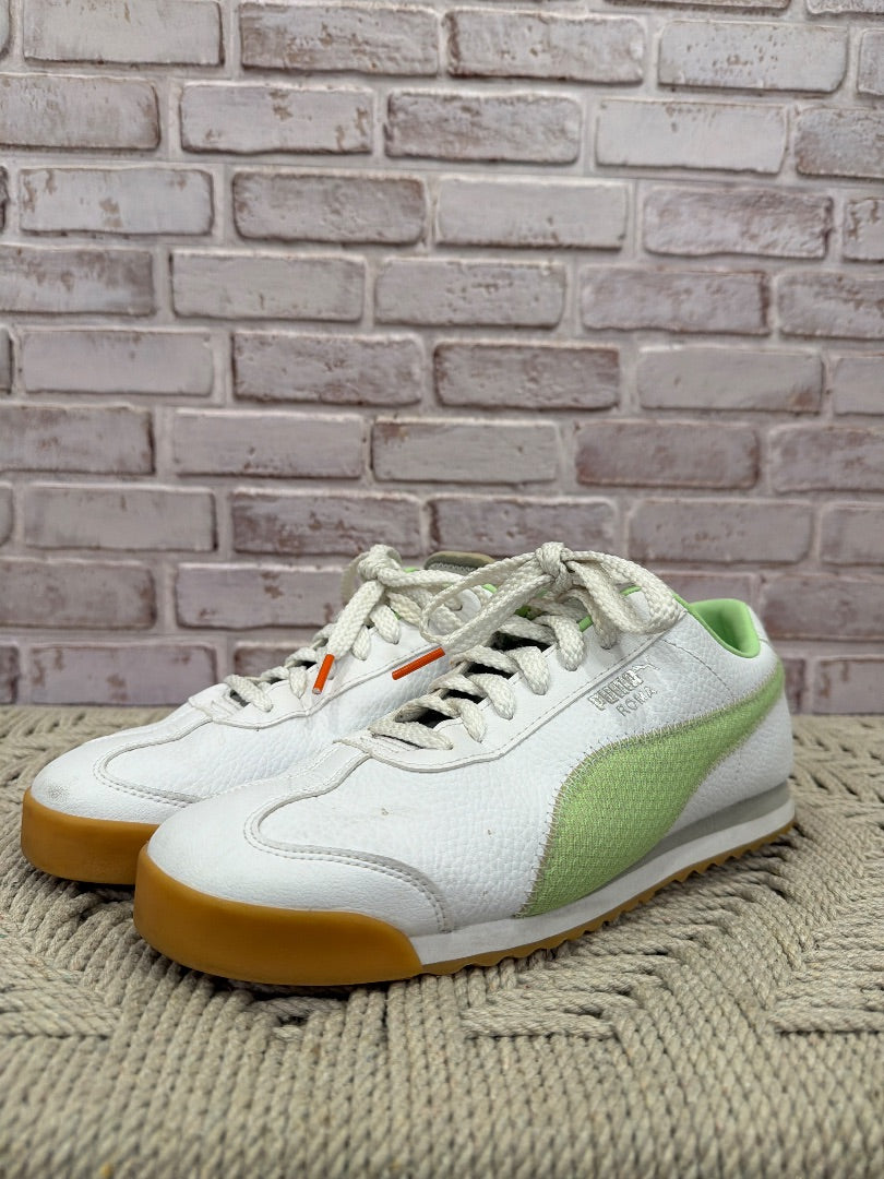 Puma Roma Sneakers, white/green, 8, Used - Good