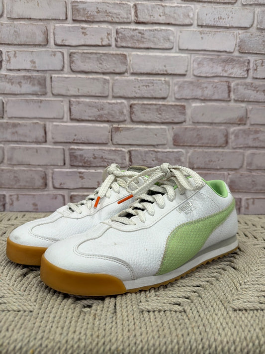 Puma Roma Sneakers, white/green, 8, Used - Good