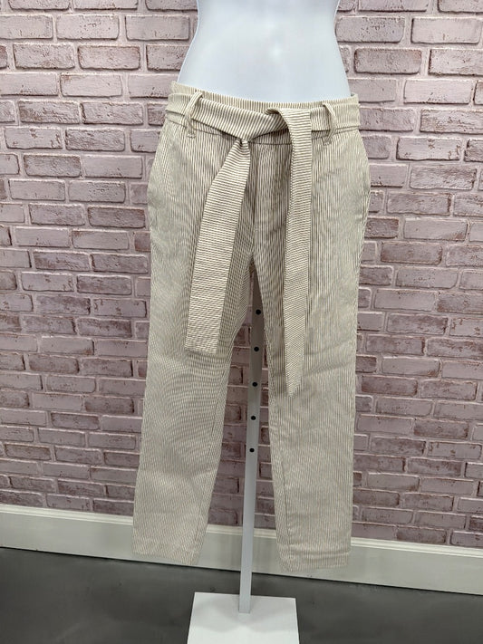 Jones New York Pants, beige/white stripes, XS, Used - Good