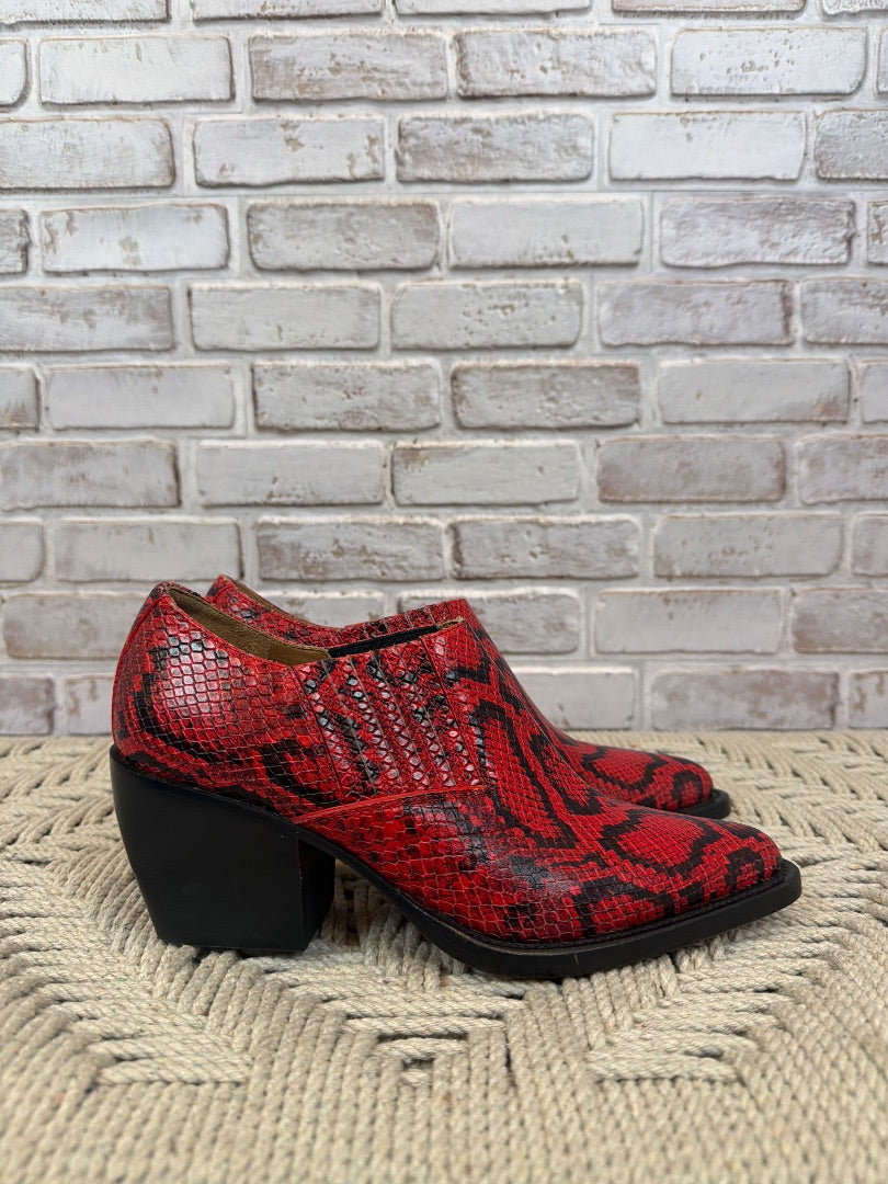 Chloe Rylee Python Booties, Red snakeskin, 36, Used - Excellent
