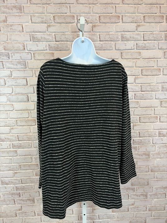 J.Jill Sweater, Black/white stripes, XL, Used - Good