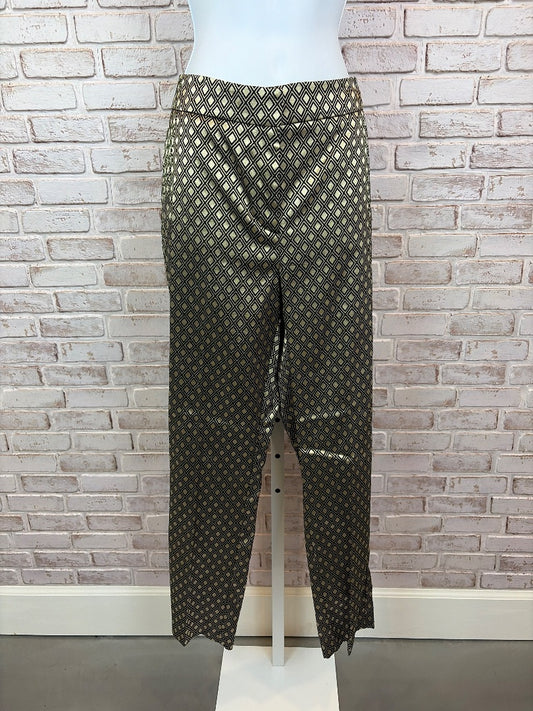 Chicos Ankle Pants, Gold/black, 1, New With Tags