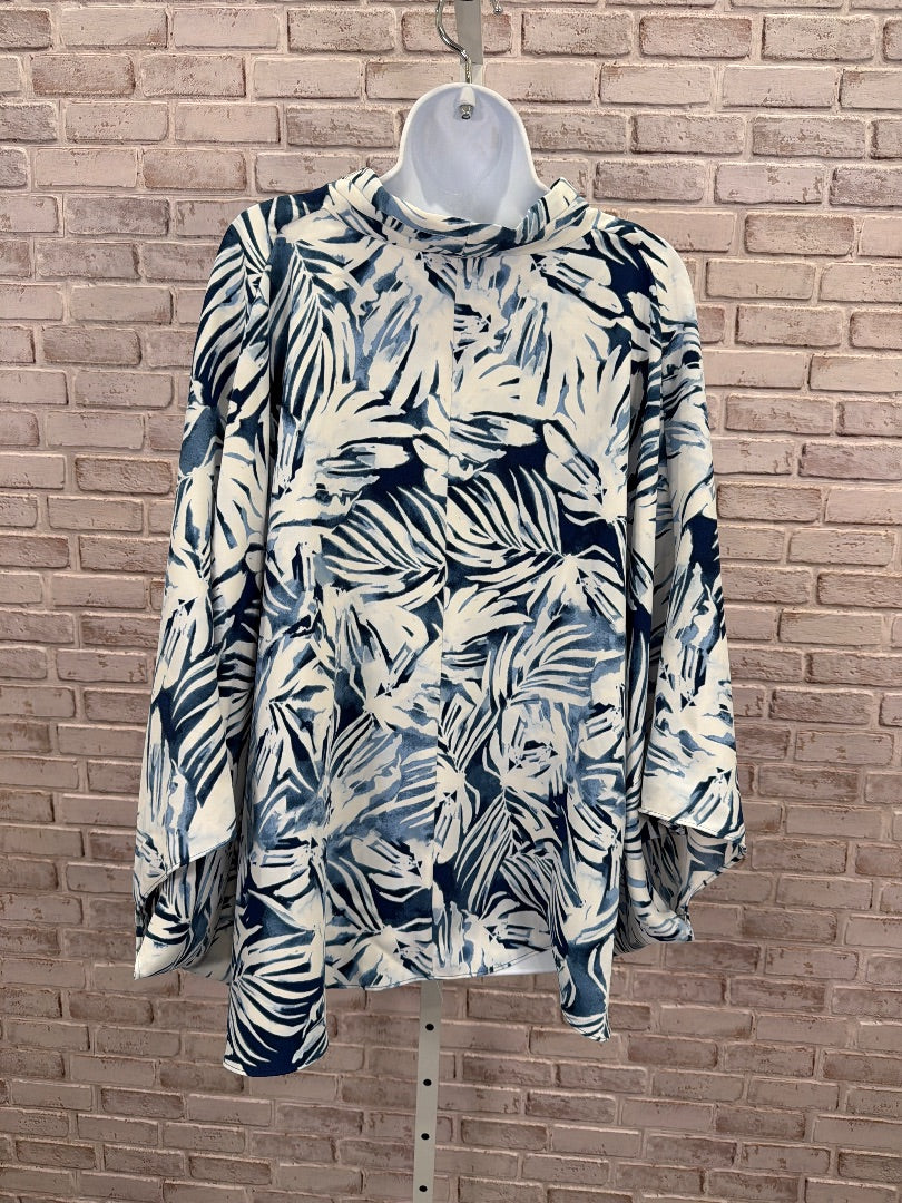 Alfani Shirt, White/blue, XL, Used - Good