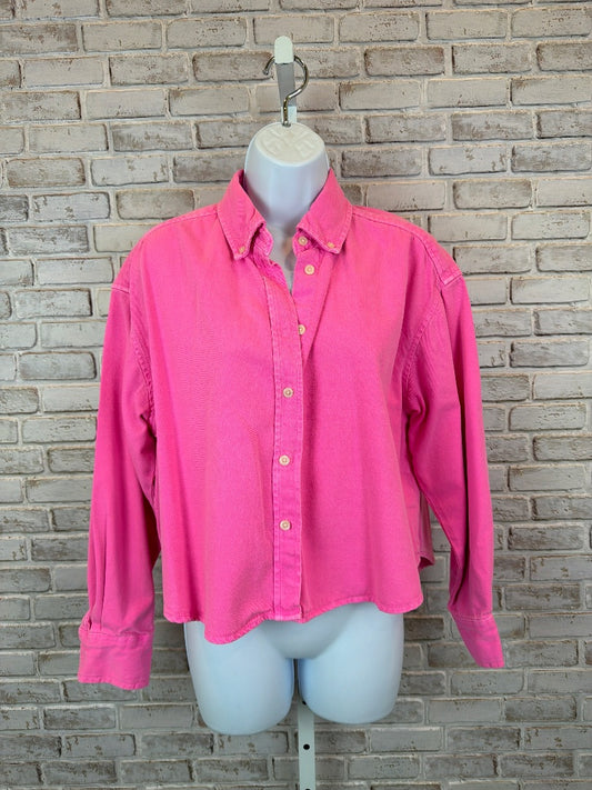 GAP Denim Shirt, Pink, XS, Used - Excellent