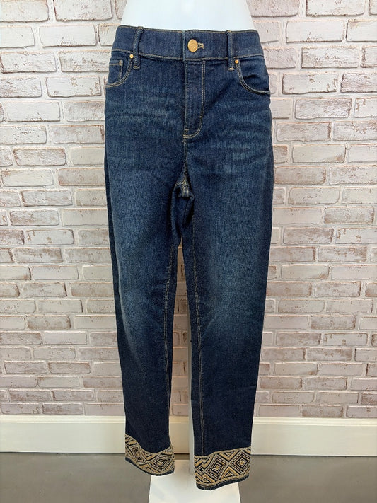 White House Black Market The Slim Crop Jeans, Denim, 4 long, Used - Excellent