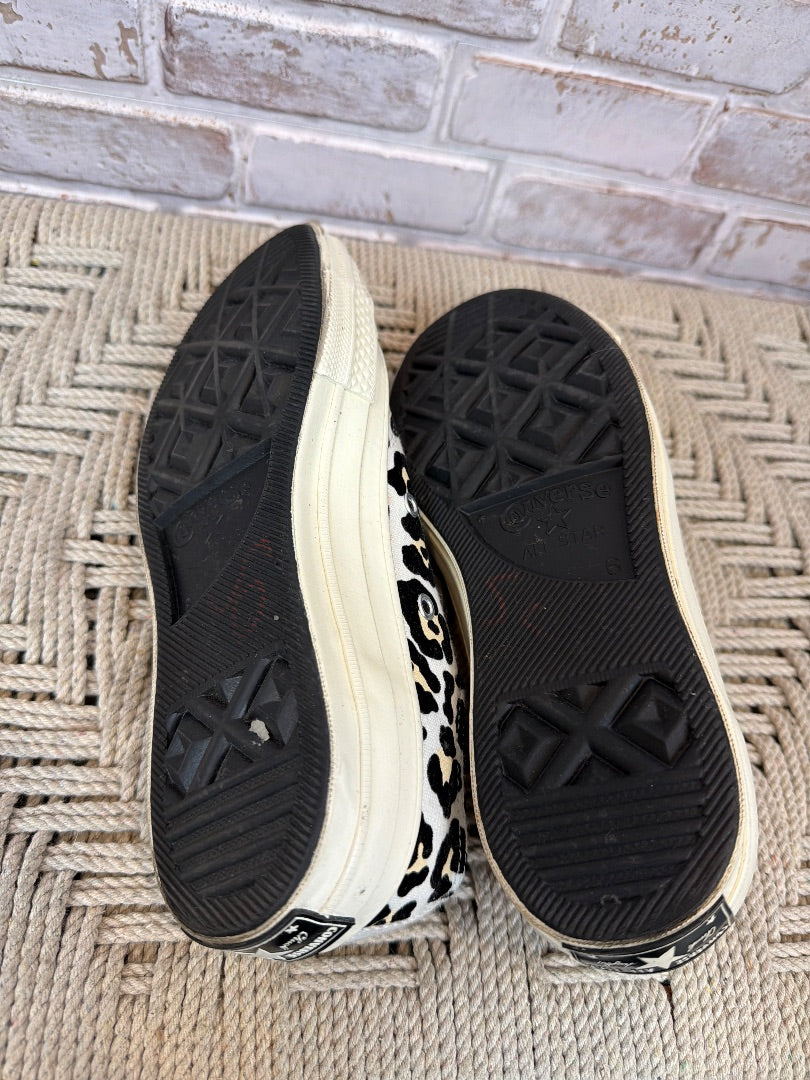 Converse Sneakers, Black/leopard, 6, Used - Fair
