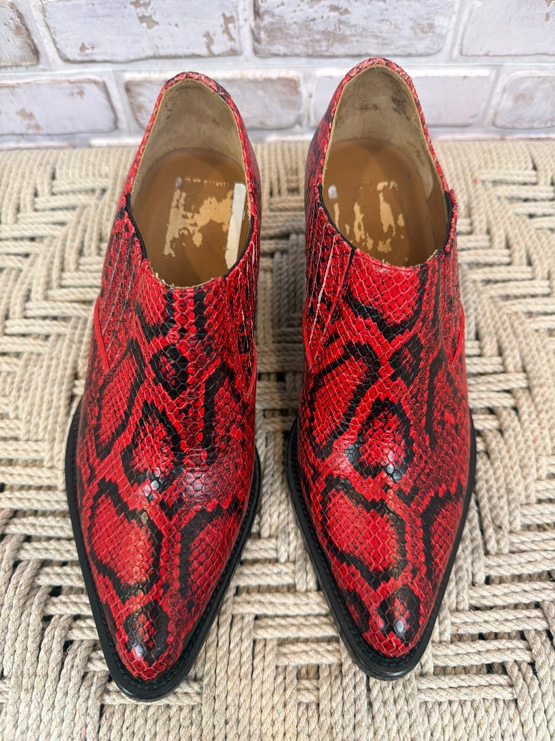 Chloe Rylee Python Booties, Red snakeskin, 36, Used - Excellent