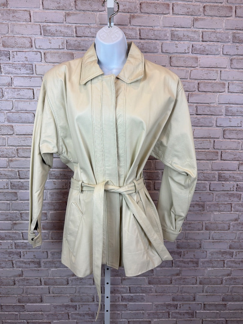 Gaby’s Leather Factory Jacket, White, Large, Used - Good