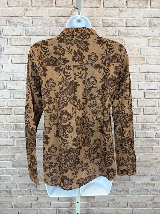 Sundance Embroidered Blouse, Brown/blue, Small, Used - Excellent