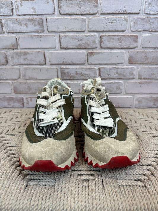 Christian Louboutin Sharkina Flat Sneakers, craie/military, 38, Used - Good