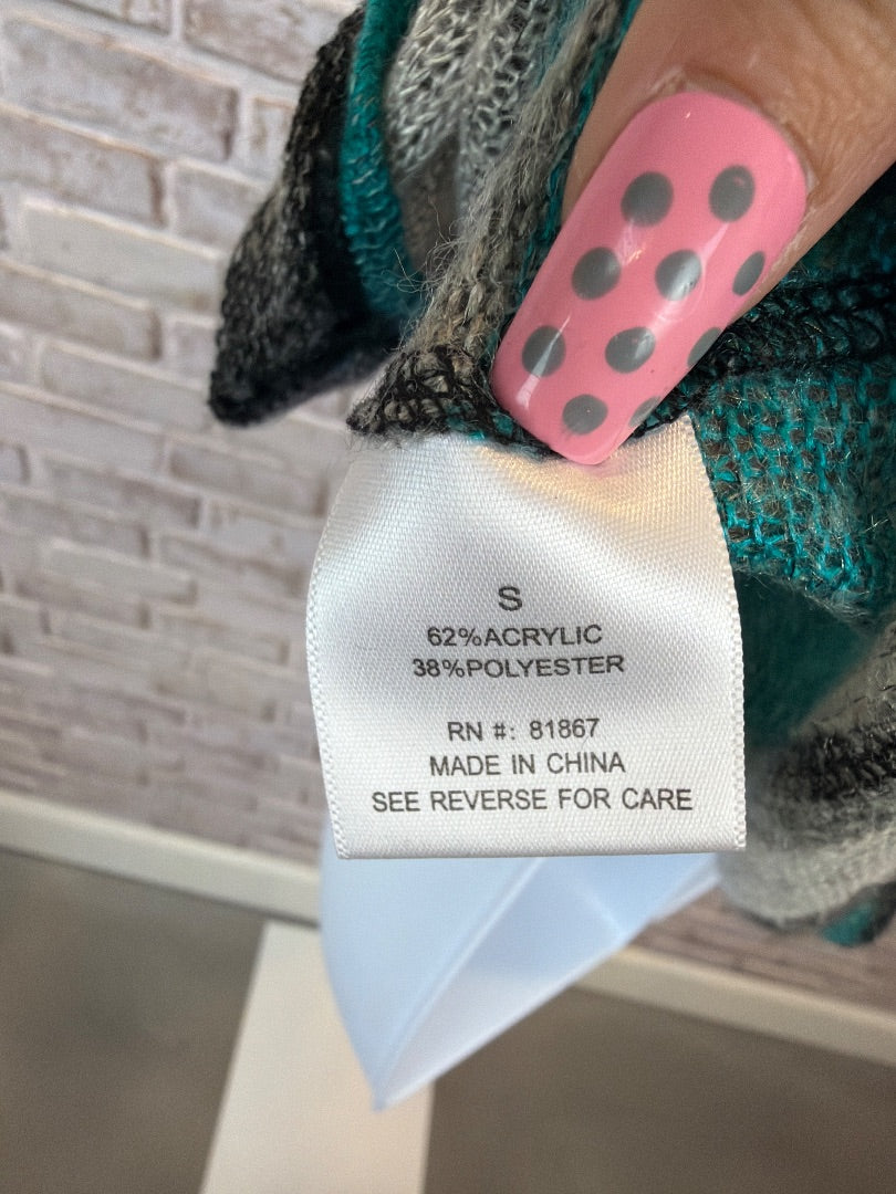 Olivia Sky Sweater, Teal/grey multi stripes, Small, Used - Excellent