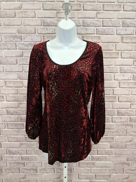 Karen Kane Shirt, black/red, Large, Used - Good