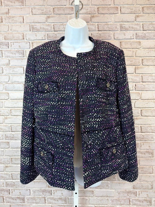 Albert Nipon Outerwear - Blazer – Albert Nipon Blazer, Purple multi, 14, Used - Excellent