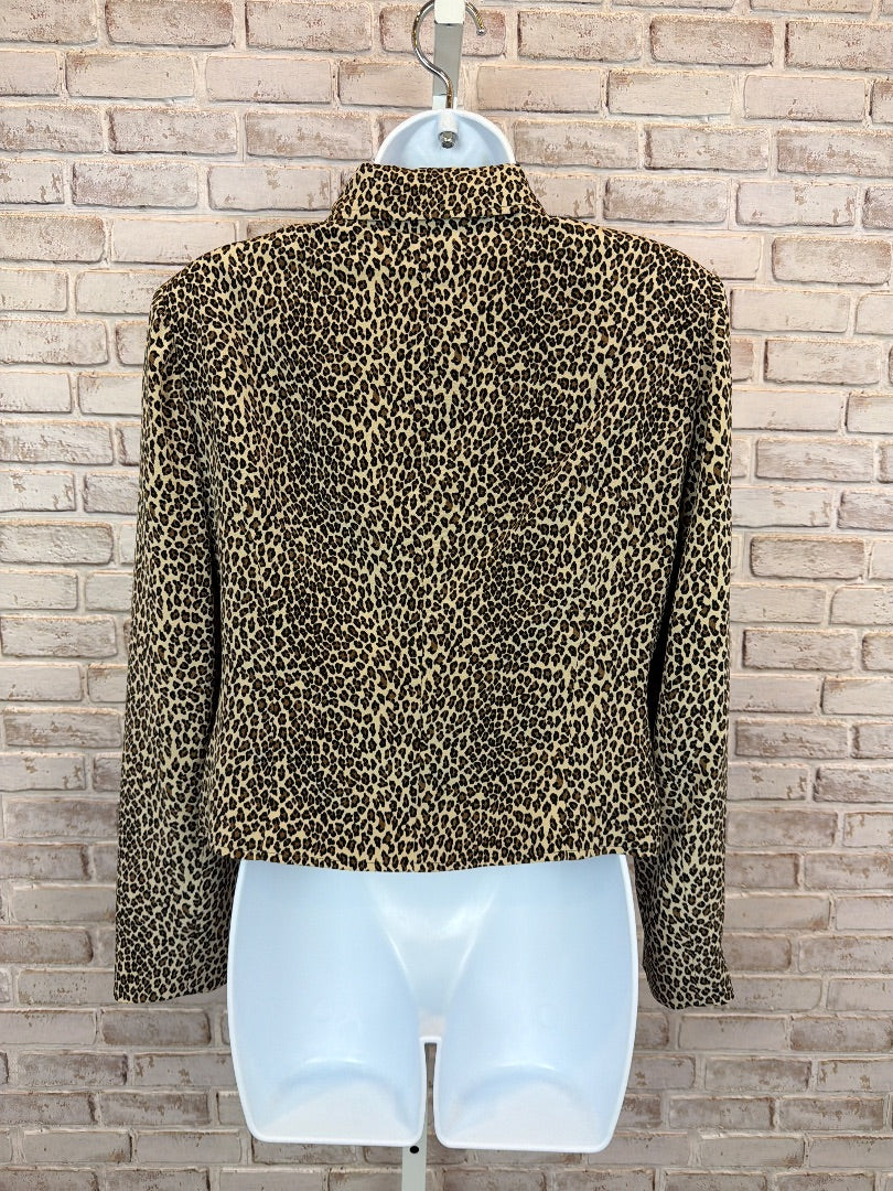 Petite Sophisticate Silk Jacket, Leopard, Small, Used - Excellent