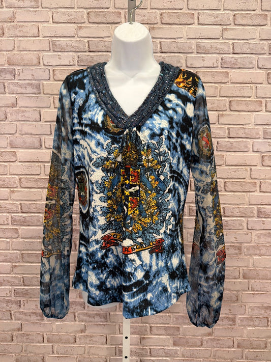 Alberto Makali Shirt, blue multi, XL, Used - Good
