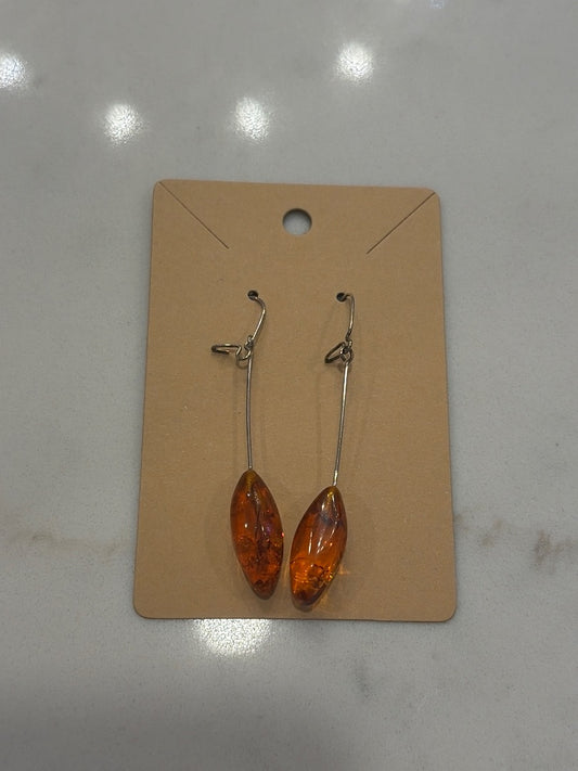 Various Earrings, Silver/orange, One Size, Used - Good