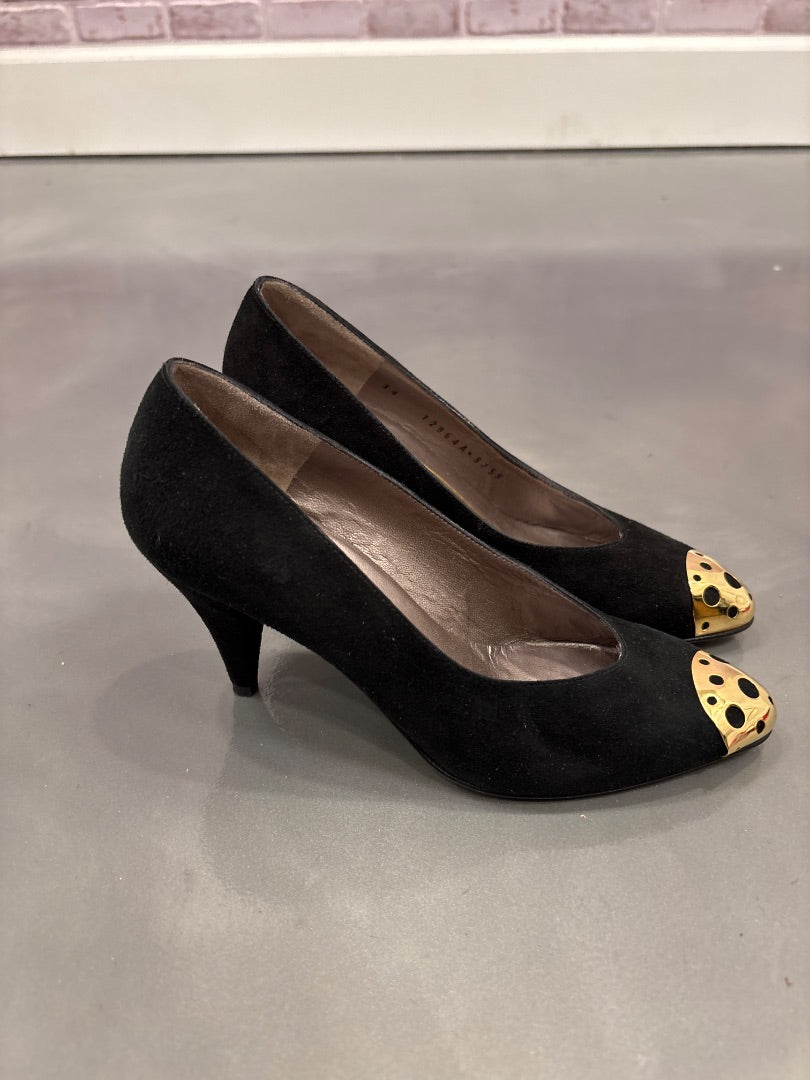 Bruno Magli Heels, Black/Gold, 34, Used - Good