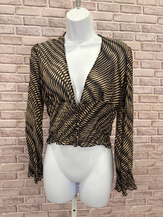Express Silk Shirt, Black/brown, 7/8, Used - Good