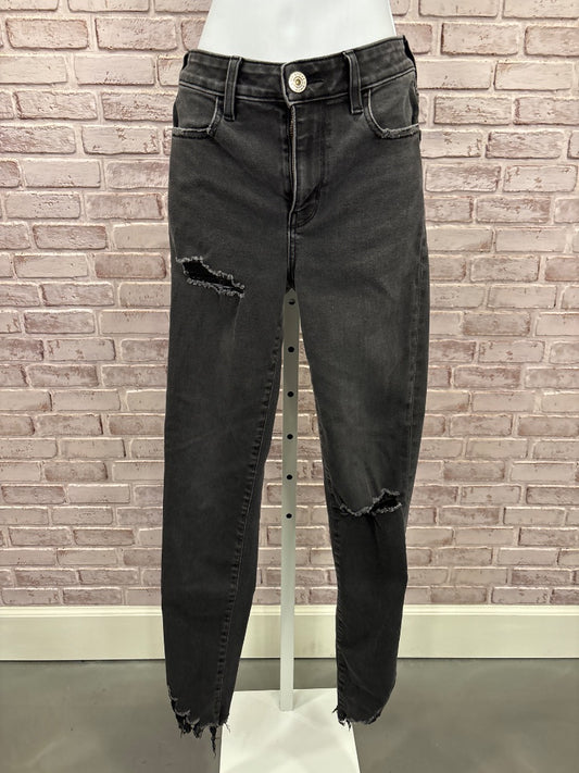 American eagle High Rise Jegging Jeans, Black denim, 6 long, Used - Good
