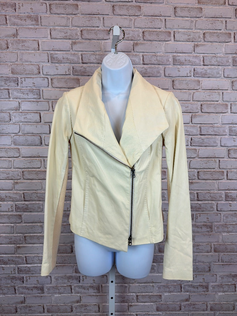Vince Leather Jacket, White, Small, Used - Good