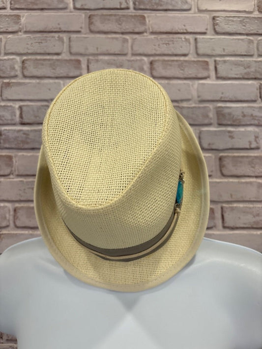 Peter Grimm Hat, Straw/blue, One Size, Used - Good - Chill Boutique Consignment