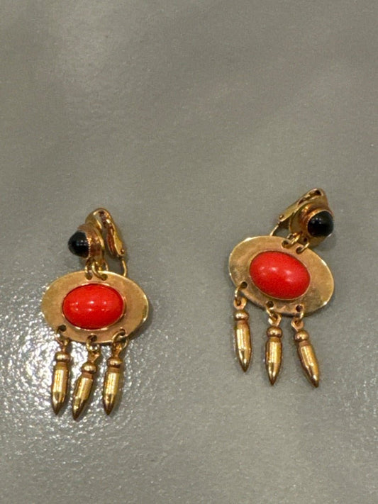 Various Clip on earrings, Gold multi, One Size, Used - Good - Chill Boutique Consignment