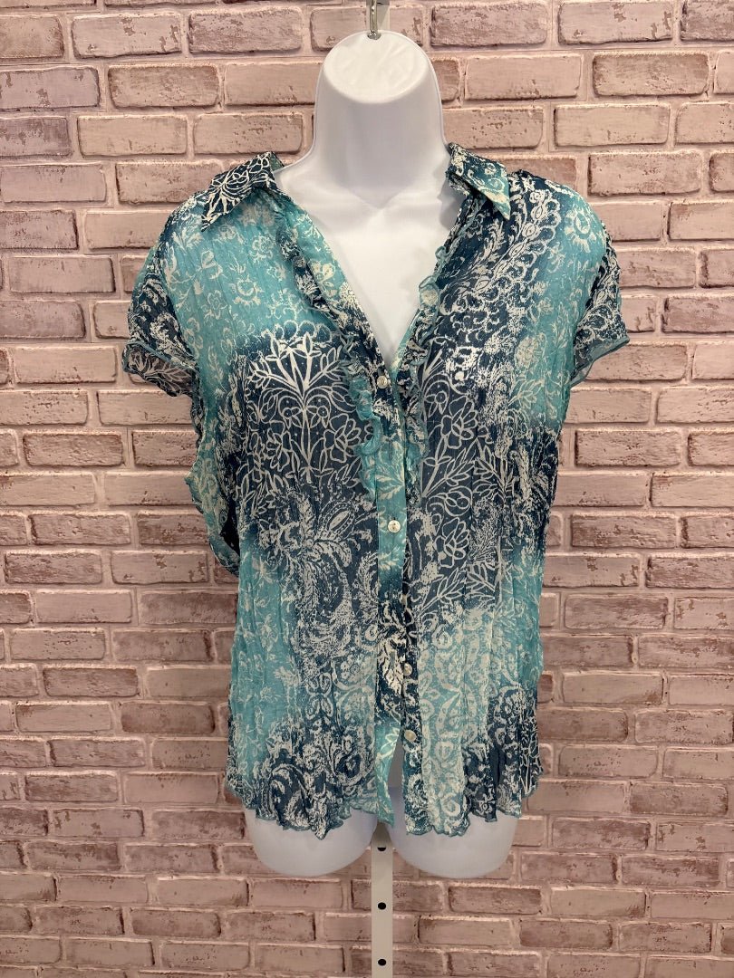 Various Shirt, Blue multi, XXL/18, Used - Good - Chill Boutique Consignment